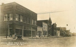 Postcard RPPC Photo Iowa Reinbeck South Side Main Street 23-567