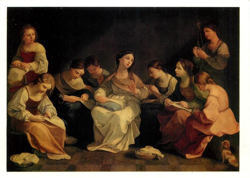 Extra size 15x21cm postcard art Bologna School Guido Reni Girlhood of Madonna