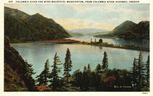 Vintage Postcard 1920's Columbia River Wild Mountain Washington-Oregon OR