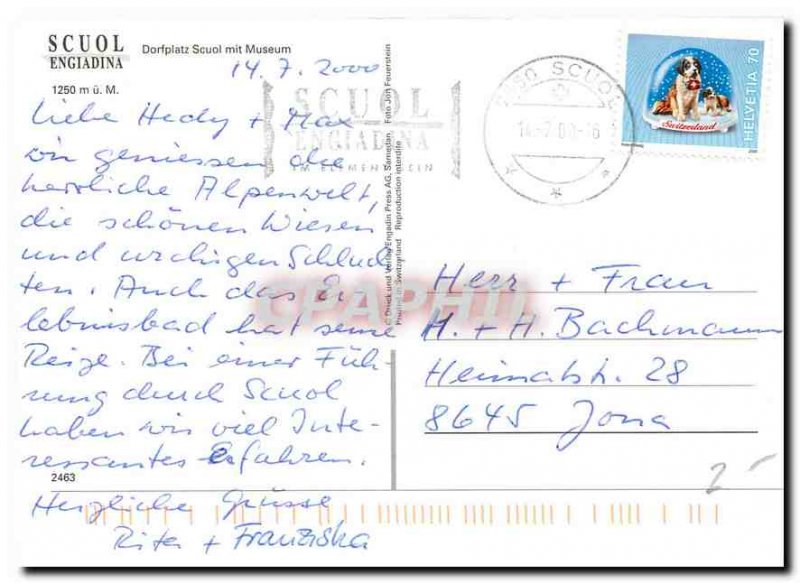 Postcard Modern Engiadina Scuol