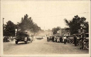 South Manchester Connecticut CT Parade Fire Engine c1910 Real Photo Postcard