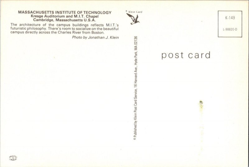 Massachusetts Institute of Technology, Kresge Auditorium, Cambridge, MA CE12