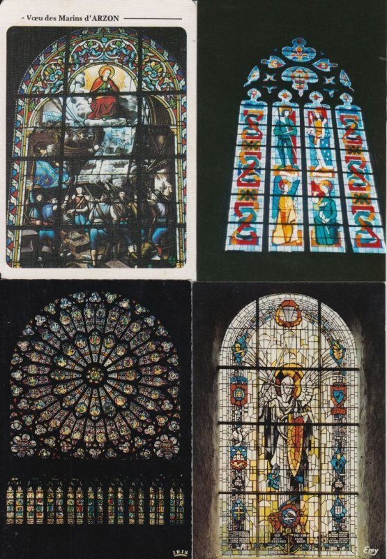 CHURCH GLASS WINDOWS 75 Modern Postcards pre-1980 (L2544)