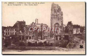 Old Postcard Army Arras City Hall to the place of Vacquerie