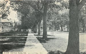 H33/ Greeley Colorado Postcard c1912 12th Street Homes Trees