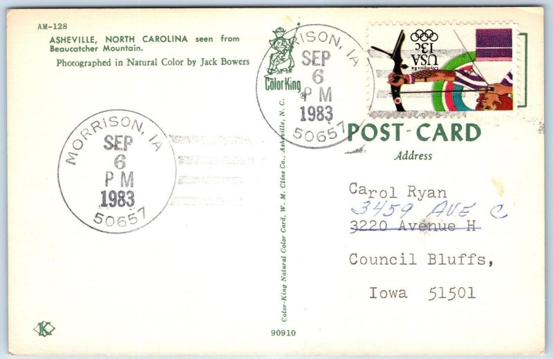 1983 Morrison, IA Post Office Cancel Postcard Town USPO Postal History A269