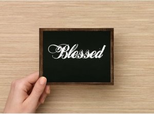 Set of 6  Postcards Blackboard Greetings - Blessed - Simple Expressions