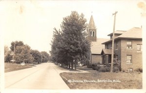 Scottville Michigan~St Jerome Church~House~Rooms Sign~Mason County~1930s RPPC