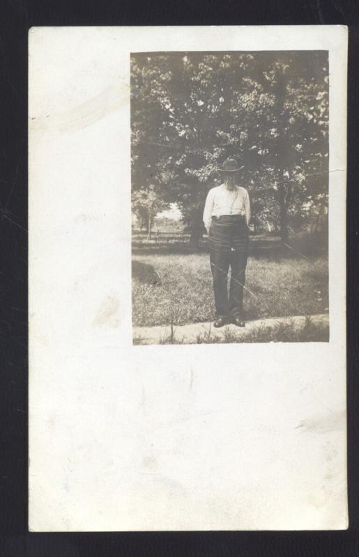 RPPC PIEDMONT KANSAS 1909 MAN DENNIS KANS. VINTAGE REAL PHOTO POSTCARD