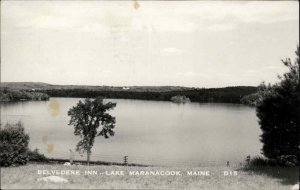 Winthrop Maine ME Lake Maranacook 1940s RPPC Real Photo Postcard