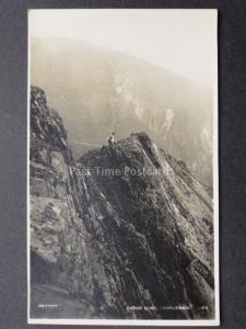 Cumbria: Lake District, Climber on RAZOR EDGE, SADDLEBACK - Old RP PC by Pettitt