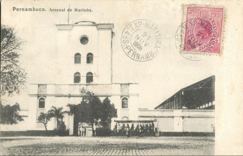 brazil, RECIFE, Pernambuco, Arsenal de Marinha (1908) Postcard