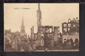 Destroyed L'Alhambra,Lille,France Postcard 