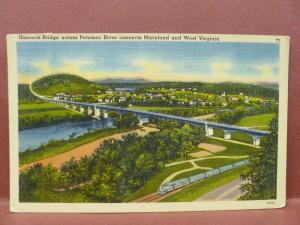 Old Postcard WV -  Hancock Bridge Potomac River Connecting WV and MD
