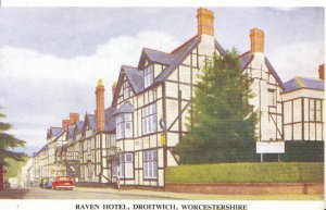 Worcestershire Postcard - Raven Hotel - Droitwich - Used not postally -  3783A