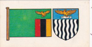 Vintage Trade Card Brooke Bond Tea Flags and Emblems Of The World No 20 Zambia