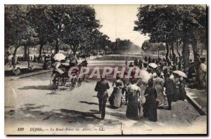 Old Postcard Dijon Rond Pont des Allees