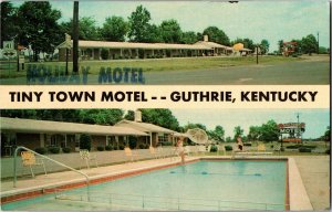 Tiny Town Motel, Holiday Motel Guthrie KY Vintage Postcard R37