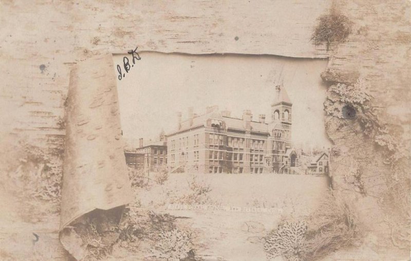 RPPC STATE NORMAL SCHOOL NEW BRITAIN CONNECTICUT REAL PHOTO POSTCARD 1903