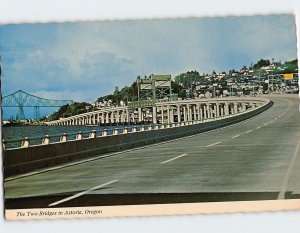 Postcard The Two Bridges in Astoria, Oregon