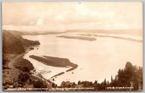 Columbia River Highway Oregon 1940s RPPC Real Photo Postcard River View