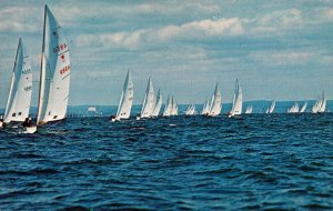 Sailing Star Boats Racing In Long Island's Sound Saalty Waters