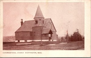Congregational Church, Worthington MA Undivided Back Vintage Postcard Z27