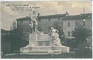 31607  CARTOLINA d'Epoca ANCONA provincia : IESI - MONUMENTO PERGOLESI 1918