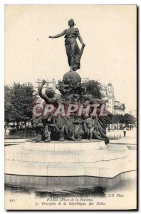 Postcard Old Paris Place de la Nation Triumph of the Republic by Dalou
