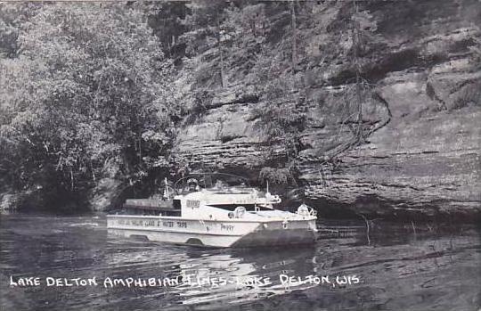 Wisconsin Dells Lake Delton Amphibian Lines Real Photo RPPC