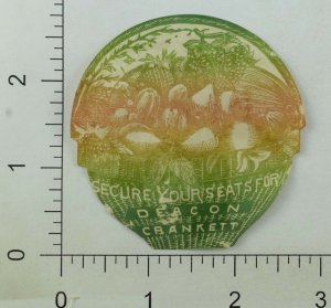 1870's-80's Die-Cut Actor Deacon Crankett Basket With Fruits B P104