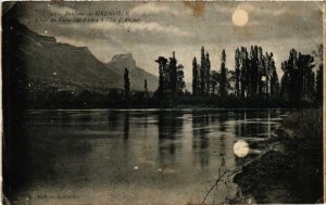 CPA Banlieue de GRENOBLE - Clair de Lune sur l'Isere a l'Ile d'Amour (667417)