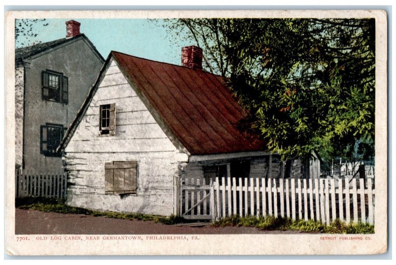 c1905 Old Log Cabin, Near Germantown Philadelphia Pennsylvania PA Postcard