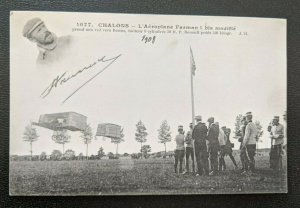 Unused Vintage Early Aviation Châlons France Double Decker Farman Genuine Postcard-