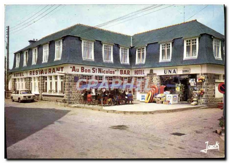 Postcard Modern Hillion Hotel Restaurant Au Bon St Nicolas and self-service