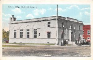 A40/ Blackwell Oklahoma Ok Postcard c1920 Federal Building Auto