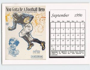 Postcard You Gotta Be A Football Hero September 1990 Sheet Music Calendar