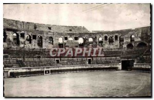 Postcard Old Nimes Les Arenes View interiuere