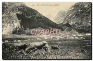 Old Postcard Pralognan La Vanoise Cows