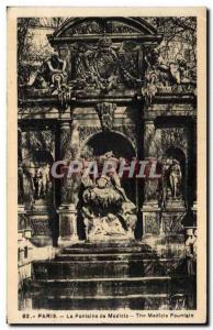 Paris Old Postcard Fountain Medicis