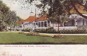 Iowa Council Bluffs Pavilion & Canna Bes Lake Manawa 1908