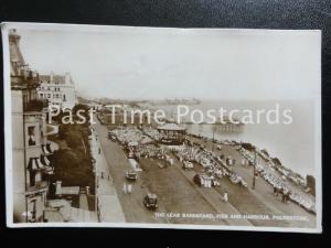 c1935 RPPC - The Leas Bandstand, Pier and Harbour, Folkestone