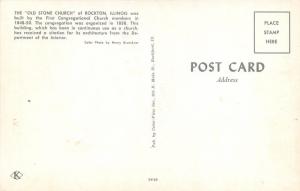 Rockton Illinois~First Congregational Church Old Stone Church~Info on Bk~1950s