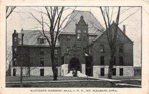 C11/ Mt Pleasant Iowa Ia Postcard 1912 Elizabeth Hershey Hall I.W.U.