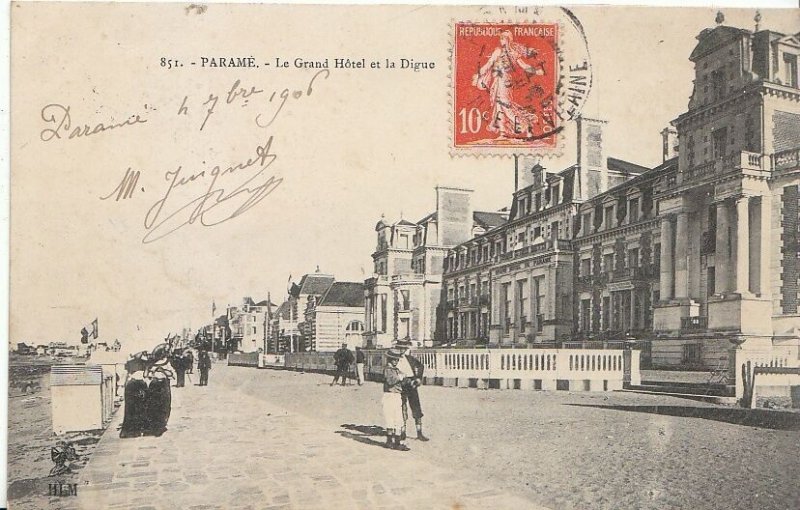 France Postcard - Parame - Le Grand Hotel et La Digue  U402