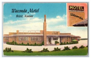 Postcard Waconda Motel Beloit Kansas Vintage Standard View Card 