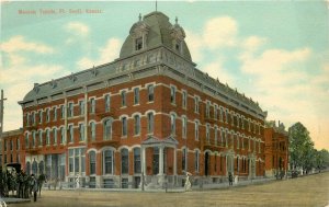 c1912 Postcard; Fort Scott KS Masonic Temple Bourbon County Unposted