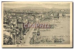 Old Postcard General view taken Marseilles Transporter Bridge