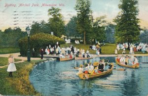 Milwaukee WI, Wisconsin - Boating at Mitchell Park - pm 1910 - DB