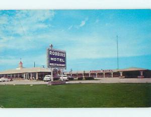 Unused 1950's OLD CARS & ROBBINS RESTAURANT & MOTEL Vandalia IL s6648-12